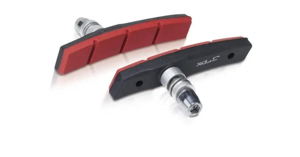 Akciós ár XLC BS-V12 Heavy Duty menetes V-fék fékpofa, 80 mm, két pár, piros-fekete